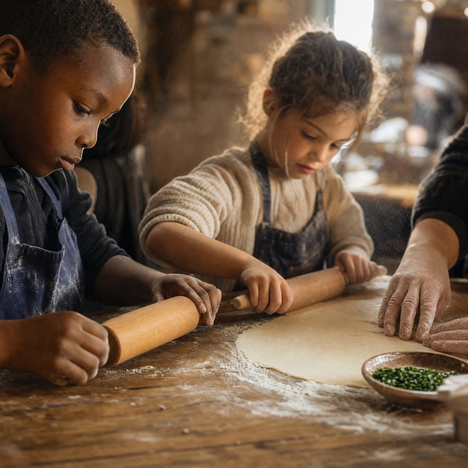 Enfants en atelier pâtisserie